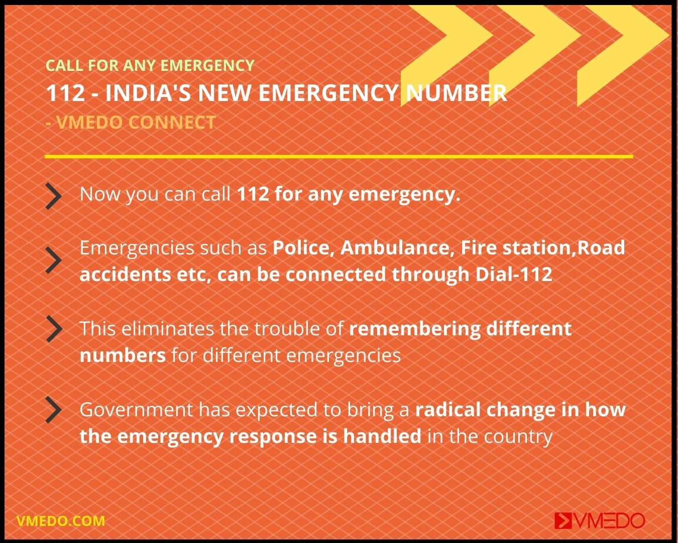 112- New emergency number of India | VMEDO Blogs