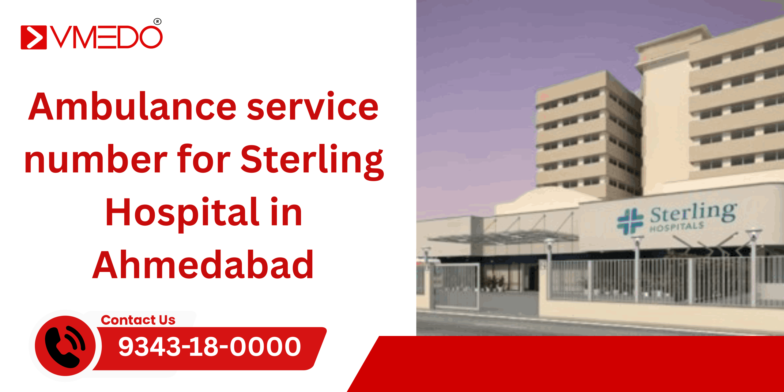 Ambulance service number for Sterling Hospital in Ahmedabad