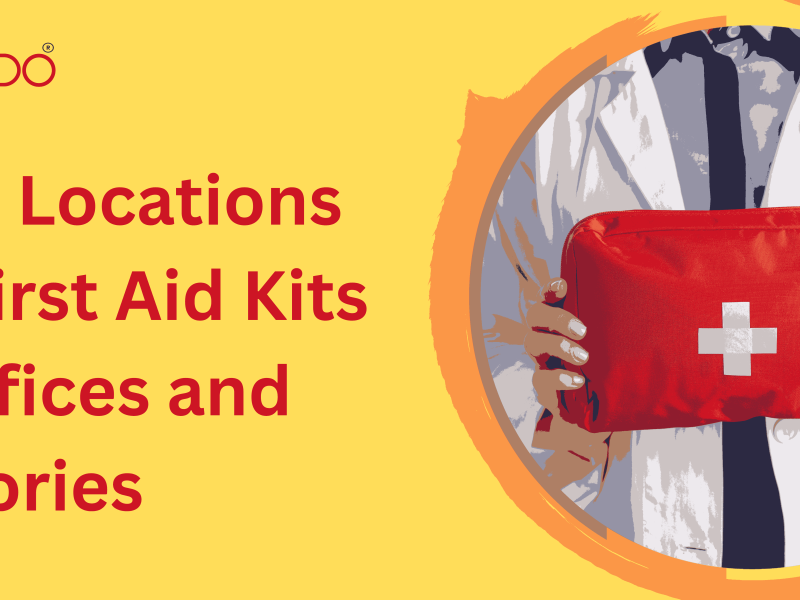 First aid kit placed in accessible workplace location for quick emergency response